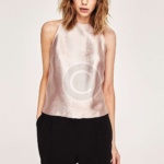 Metallic Halter Neck Top